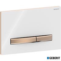 PLACCA GEBERIT SIGMA 50 SQUARE VETRO BIANCO/TASTI ORO ROSSO 115.670.11.2