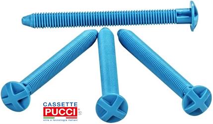 KIT 4 VITI BLU REGISTRO E FISSAGGIO X CASSETTE PUCCI SARA ED ECO