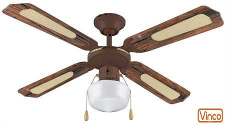 VENTILATORE DA SOFFITTO 55W C.LAMPADA 60W MOD.DCF-121 MARRONE VINCO